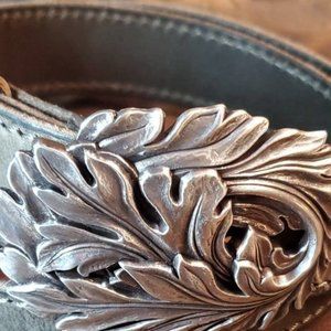 Vintage Full Grain Belt with Acanthus Leaf Buckle